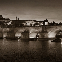 Charles bridge sepia
